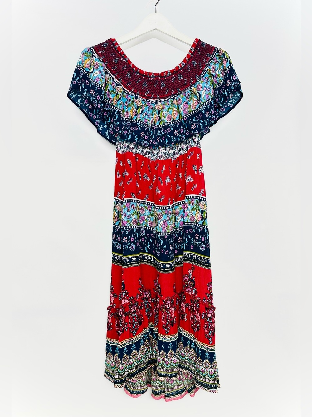 Patrons of Peace Bohemian Tiered Midi Dress - Picture 3 of 7